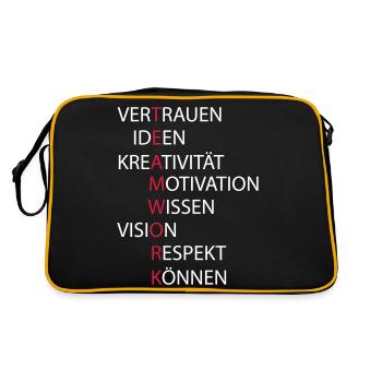 Teamwork - Retro Tasche - Schwarz/Gold - Hinten