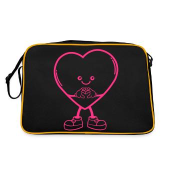 Coeur Bande Dessinée - Sac Retro - noir/or - Dos