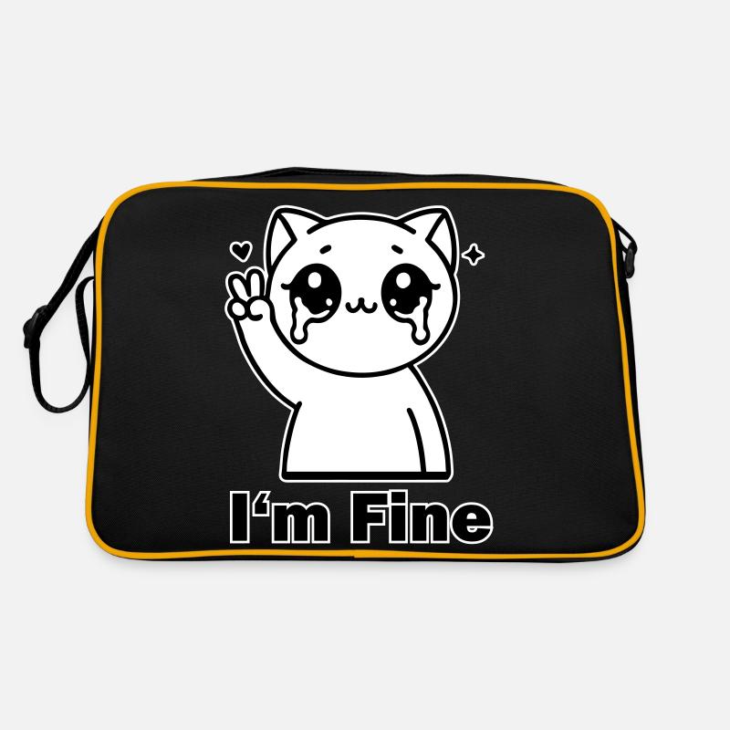 Crysis chat montrant le signe de paix - Design « I’m Fine » Sac Retro