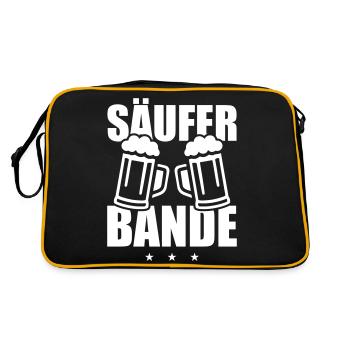 Säufer Bande - Retro Tasche - Schwarz/Gold - Hinten
