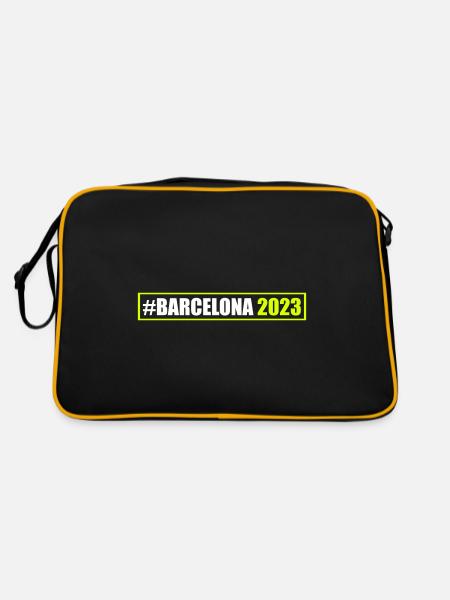 Barcelona 2023 - Retro Tasche - Schwarz/Gold - Hinten