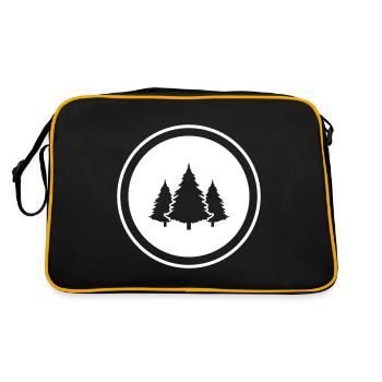 Tree Fir Forest - Retro Bag - black/gold - Back