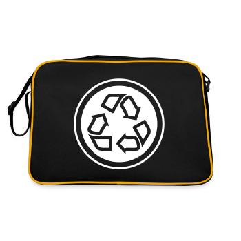 Recycling Symbol - Retro Bag - black/gold - Back