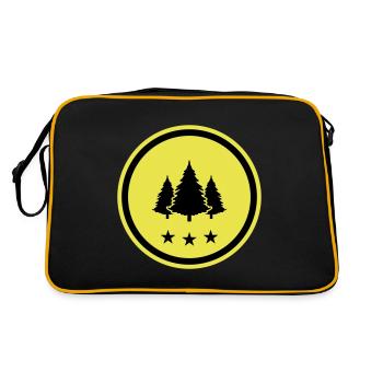 Tree Fir Forest - Retro Bag - black/gold - Back