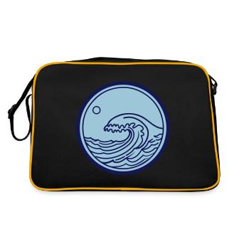 Sea Ocean Wave Water - Retro Bag - black/gold - Back