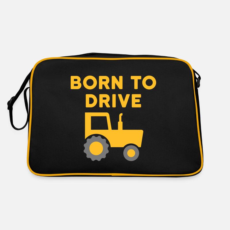 Born to drive tractors (Traktor mit Verdeck) Retro Tasche