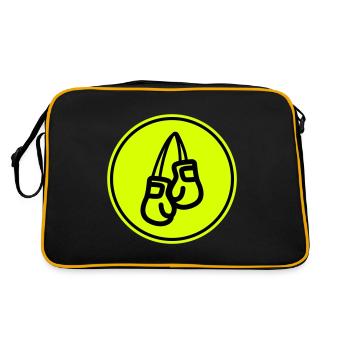 Symbole des gants de boxe - Sac Retro - noir/or - Dos