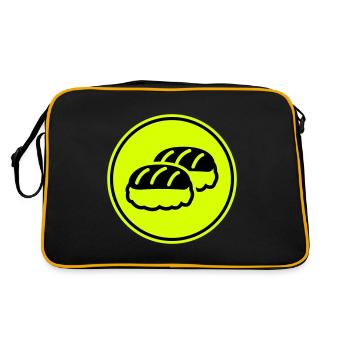 Sushi icon Silhouette - Retro Tasche - Schwarz/Gold - Hinten