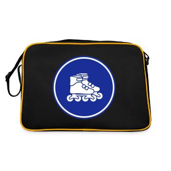 Inline skates symbol - Retro Tasche - Schwarz/Gold - Hinten