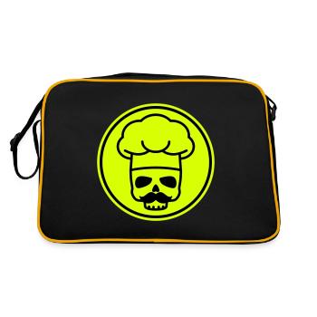 Koch skull icon - Retro Tasche - Schwarz/Gold - Hinten