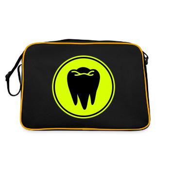 Tooth icon symbol - Retro Bag - black/gold - Back