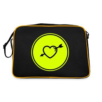 Flèche du symbole du cœur - Sac Retro - noir/or - Dos