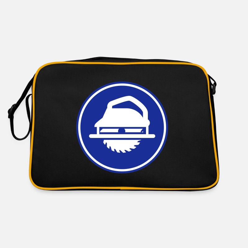 Hand Circular Saw Symbol Silhouette Retro Bag