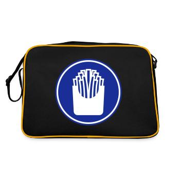 Pommes fast food symbol - Retro Tasche - Schwarz/Gold - Hinten