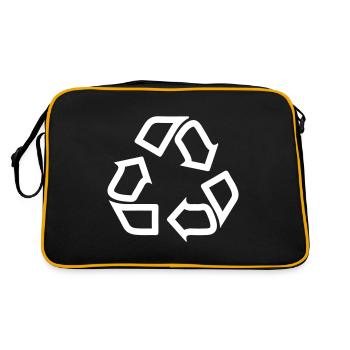 Recycling Symbol - Retro Bag - black/gold - Back
