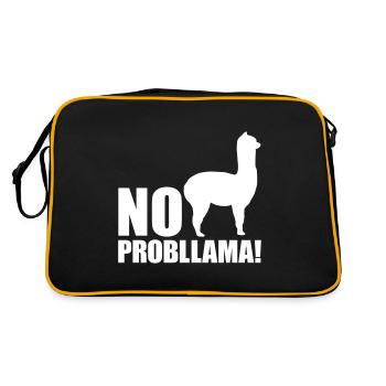 Cool Alpaca No Prob Llama Meme Fun Dire - Sac Retro - noir/or - Dos