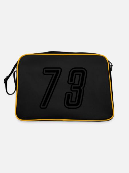 73 Zahl nummer - Retro Tasche - Schwarz/Gold - Hinten