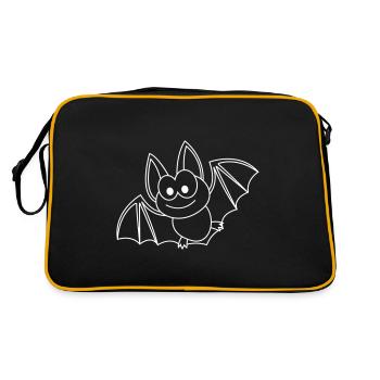 Fledermaus Comic Tier - Retro Tasche - Schwarz/Gold - Hinten