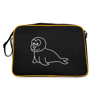 Seal Animal Comic - Retro Bag - black/gold - Back