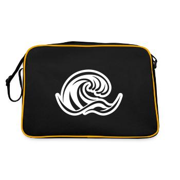 Ocean Wave Symbol Sea - Retro Bag - black/gold - Back