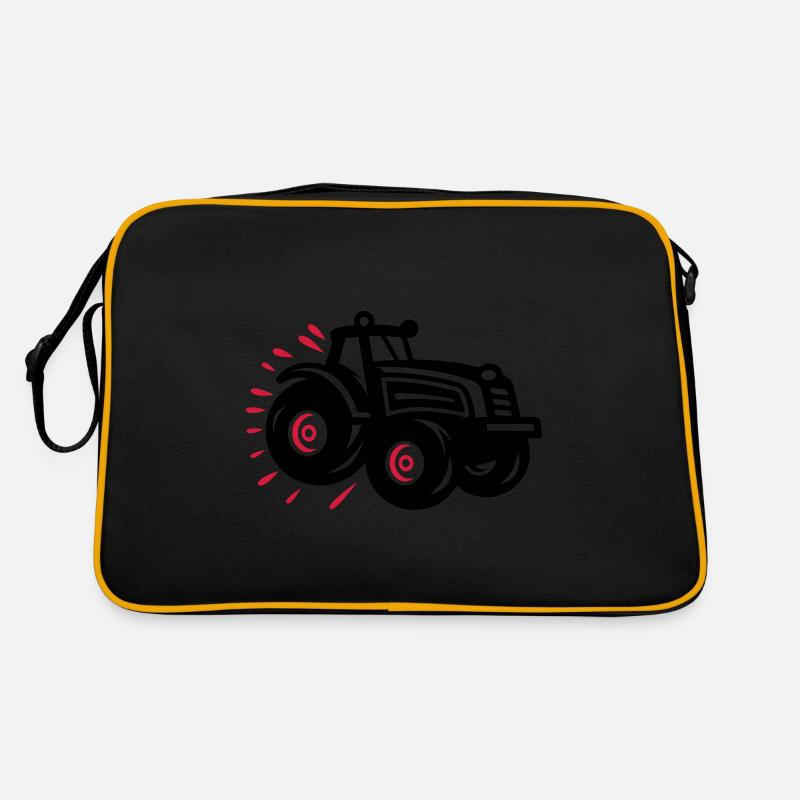 Traktor Landwirt Silhouette Farmer Retro Tasche