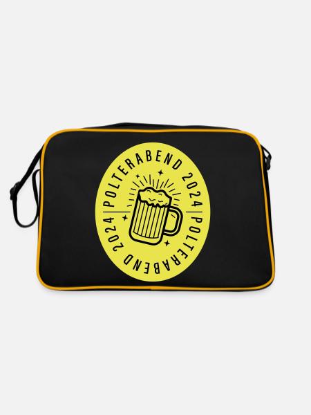 Polterabend 2024 - Retro Tasche - Schwarz/Gold - Hinten