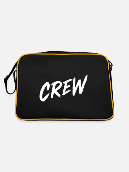 Crew Schriftzug - Retro Tasche - Schwarz/Gold