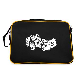 Music Notes Clef Music - Retro Bag - black/gold - Back