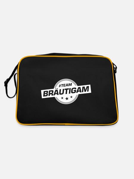 Team Groom Wedding Party Wedding - Retro Bag - black/gold - Back