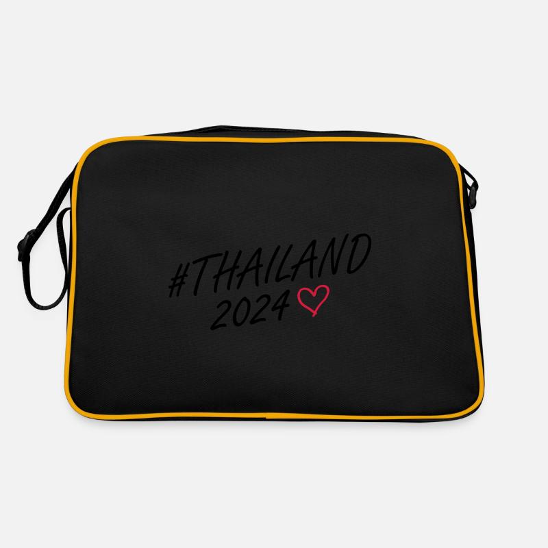 Thailand 2024 Herz Reise Retro Tasche