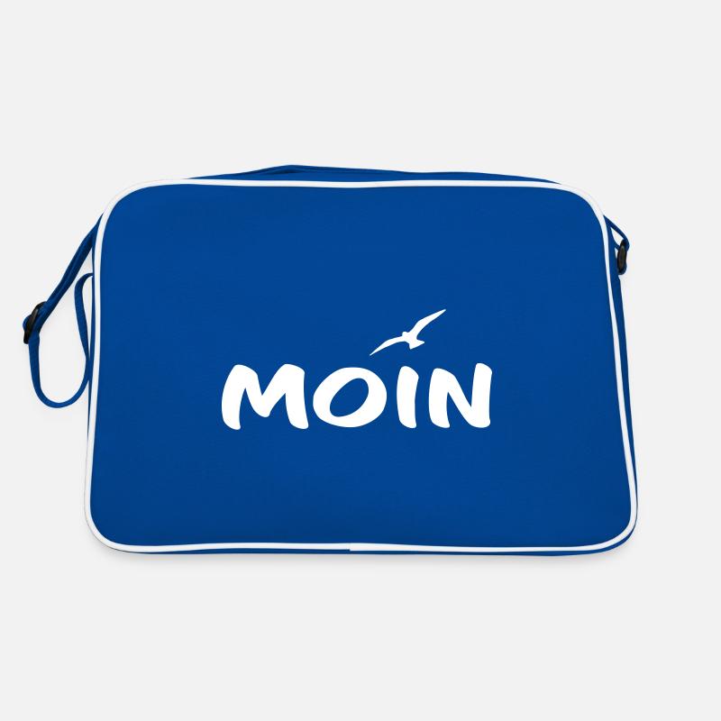 Moin mit Möwe weiß Retro Tasche