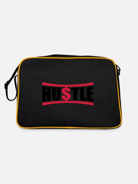 Hustle Saying - Retro Bag - black/gold - Back