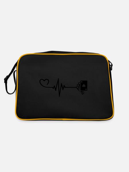 Card Poker Pulse Heart Love - Sac Retro - noir/or - Dos