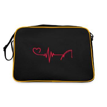 Battement de cœur de canne à pêche - Sac Retro - noir/or - Dos