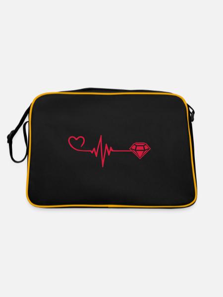 Diamond Pulse Heart Love - Retro Bag - black/gold - Back