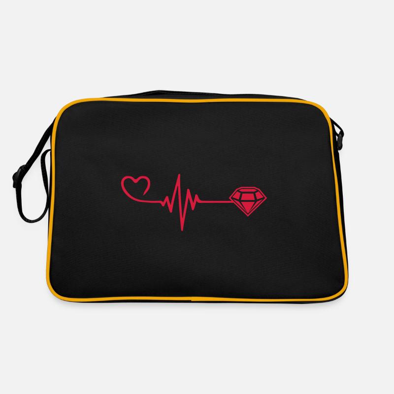 Diamant Puls Herz Liebe Retro Tasche
