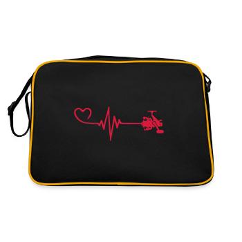 Fishing reel heartbeat - Retro Bag - black/gold - Back