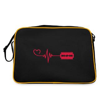 Razor Blade Pulse Heart Love - Retro Bag - black/gold - Back