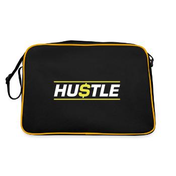 Hustle Quote - Retro Tasche - Schwarz/Gold - Hinten