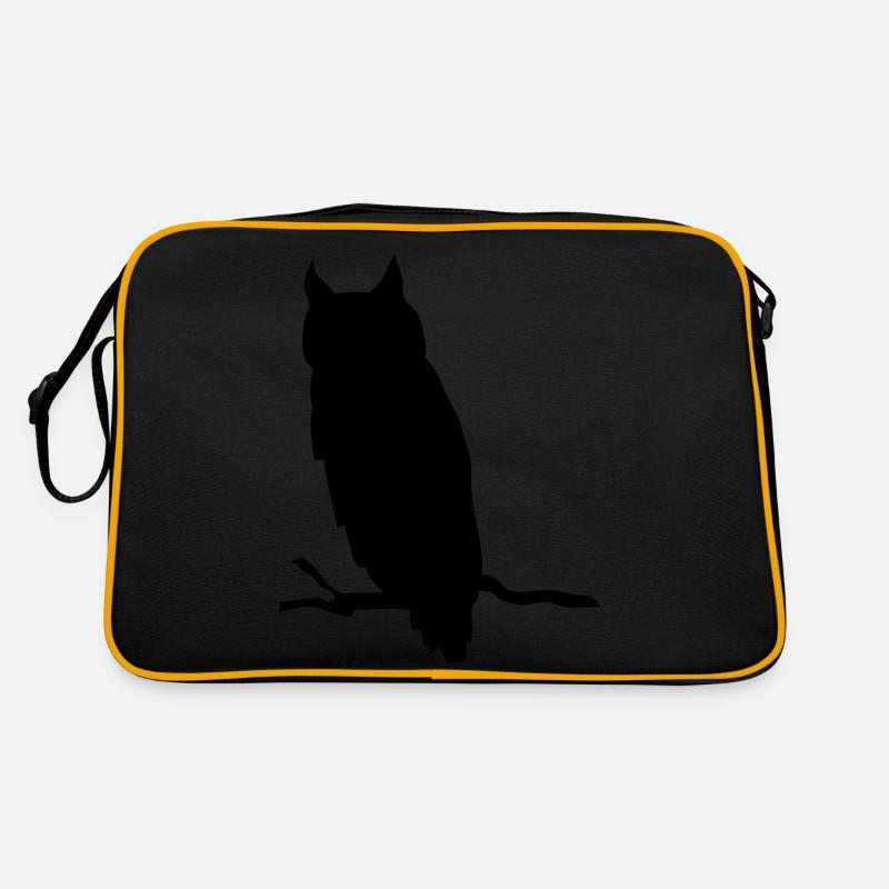eule - Retro Tasche - Schwarz/Gold