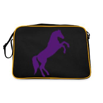 Purple Wild Horse - comes in all colours - Retro Tasche - Schwarz/Gold - Hinten