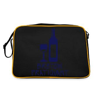 breton pratiquant alcool humour vin - Sac Retro - noir/or - Dos