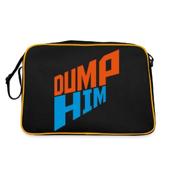 dump him Zitat Logo - Retro Tasche - Schwarz/Gold - Hinten