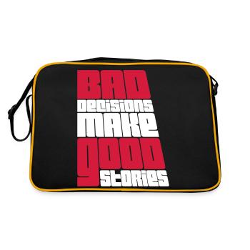 bad decisions great stories - Retro Bag - black/gold - Back
