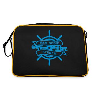 I am a helm master, a sailor, a ship - Retro Bag - black/gold - Back