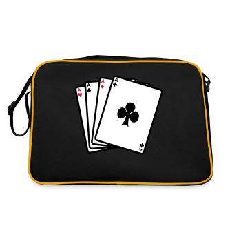 Poker - Karten - Retro Tasche - Schwarz/Gold - Hinten