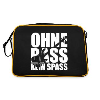 Bass Player Gift WITHOUT BASS NO SPASS BassIst - Retro Bag - black/gold - Back