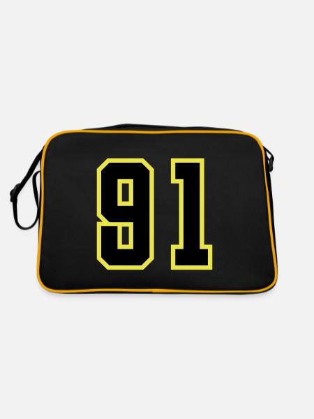 91 Number Jersey - Retro Bag - black/gold - Back