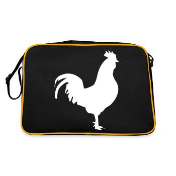 rooster silhouette - Retro Bag - black/gold - Back