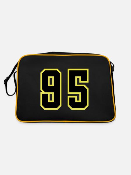 95 Zahl Trikot - Retro Tasche - Schwarz/Gold - Hinten